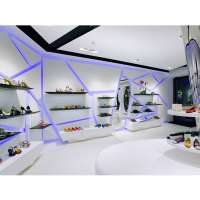 Attractive Customized double-side Gondola for Handbag Store Shopfitting Display wall-shelf